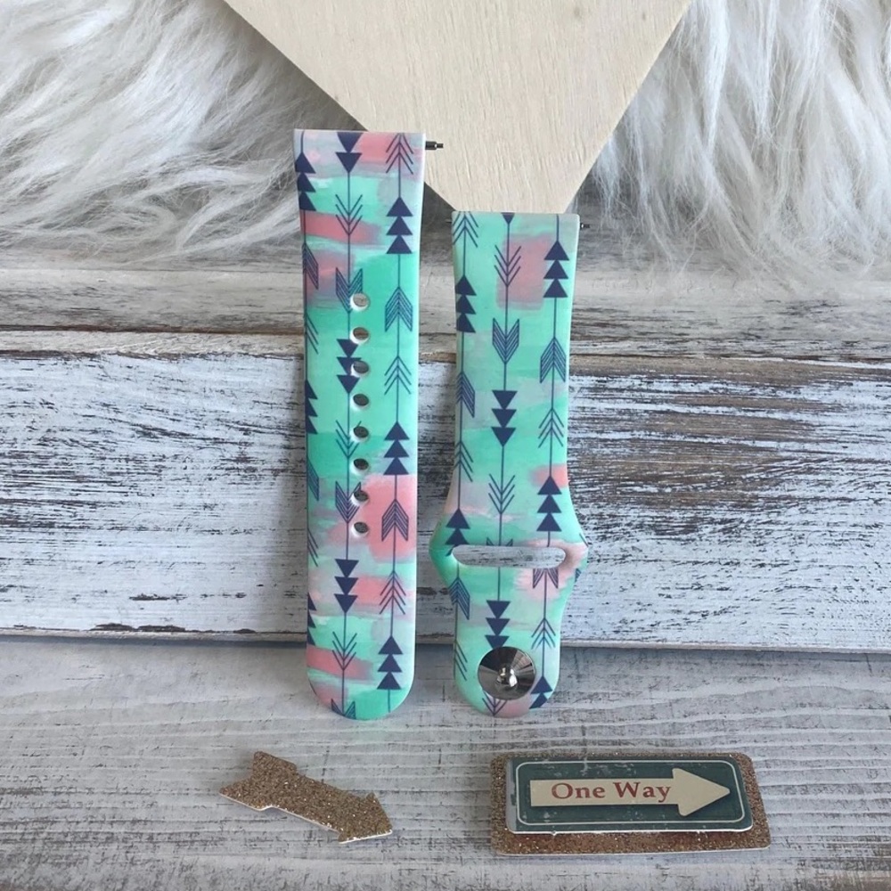 Fancy Bands Boho-Feather Arrow Print Silicone Band For Apple Watch 38/40 S/M